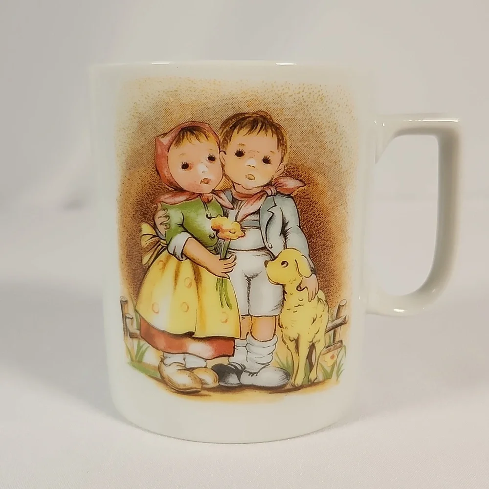 Set of 3 Vintage Hummel-Style Mugs - Collectible Porcelain - Made in Japan 1950s - Picture 2 of 16
